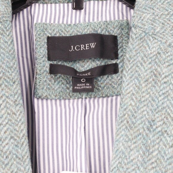 NWT J Crew Parke Blazer Womens 0 Moon British Herringbone Wool One Button green - Picture 3 of 14